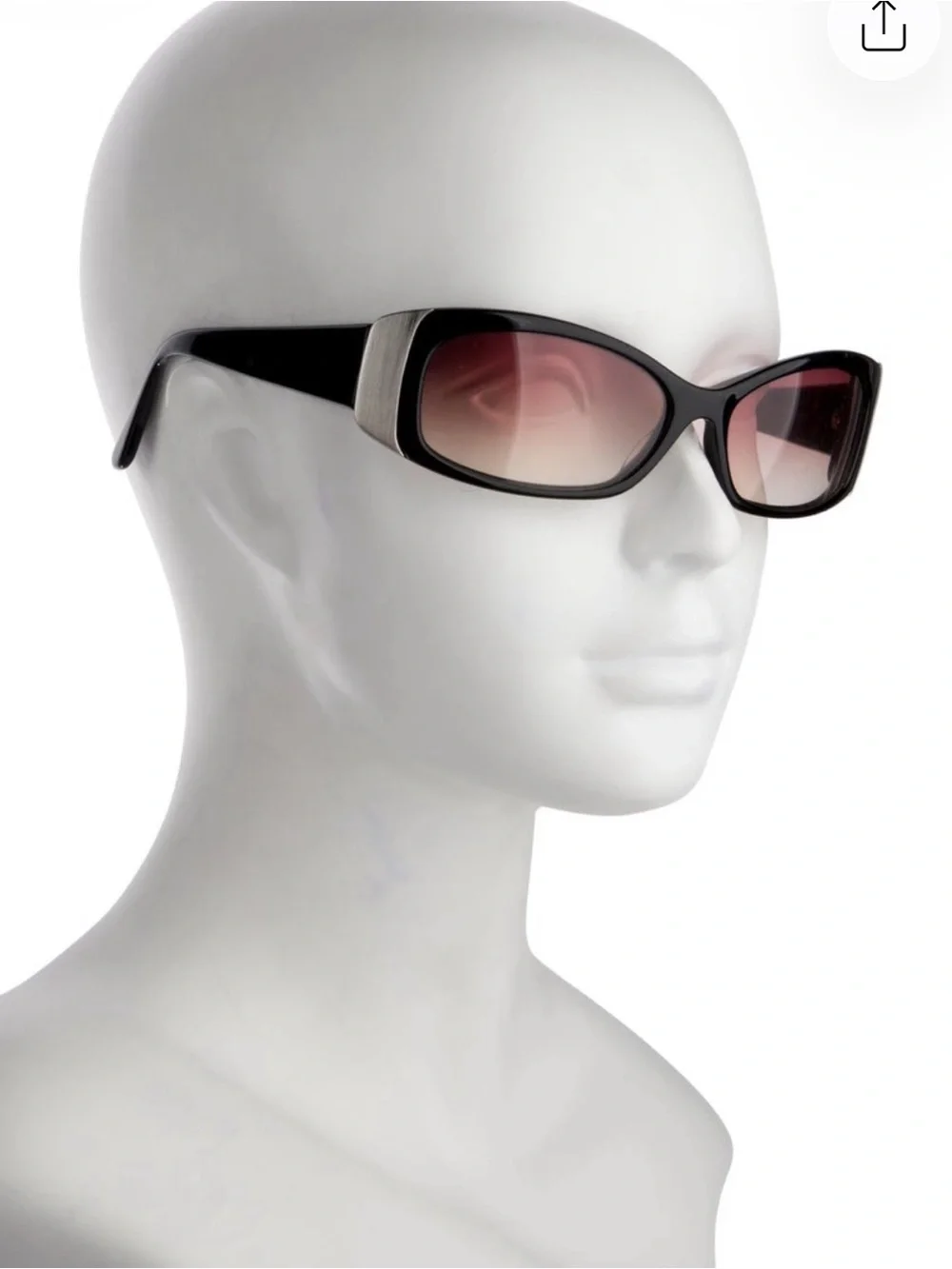 Oliver Peoples Black Sunglasses with Pink Gradient Lenses